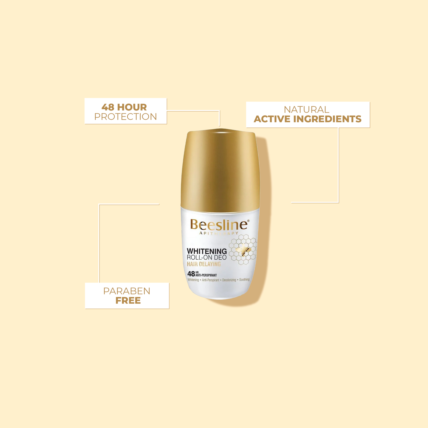 Whitening Roll-On Deodorant - Hair Delaying (1+1 Free) - Image 2 | Deoora