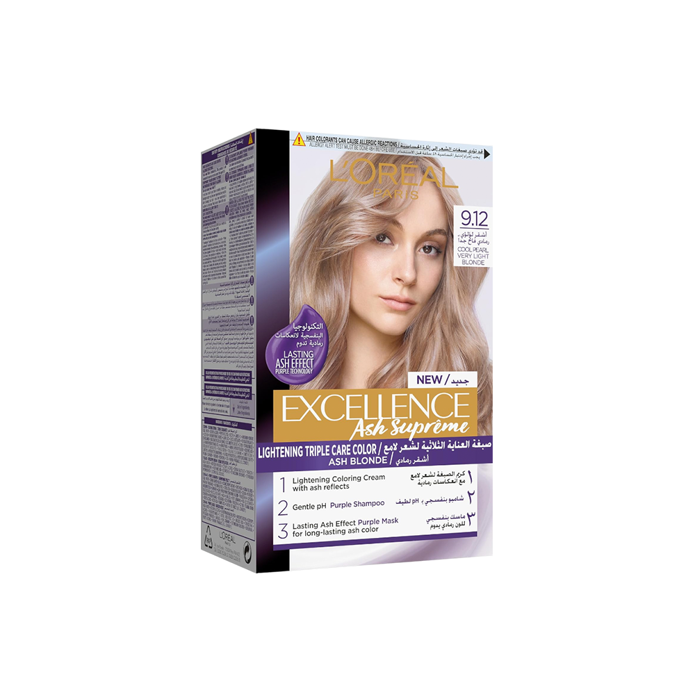 Excellence Ash Supreme Creme 9.12 Cool Pearl Very Light Blonde - Buy from Deoora Egypt