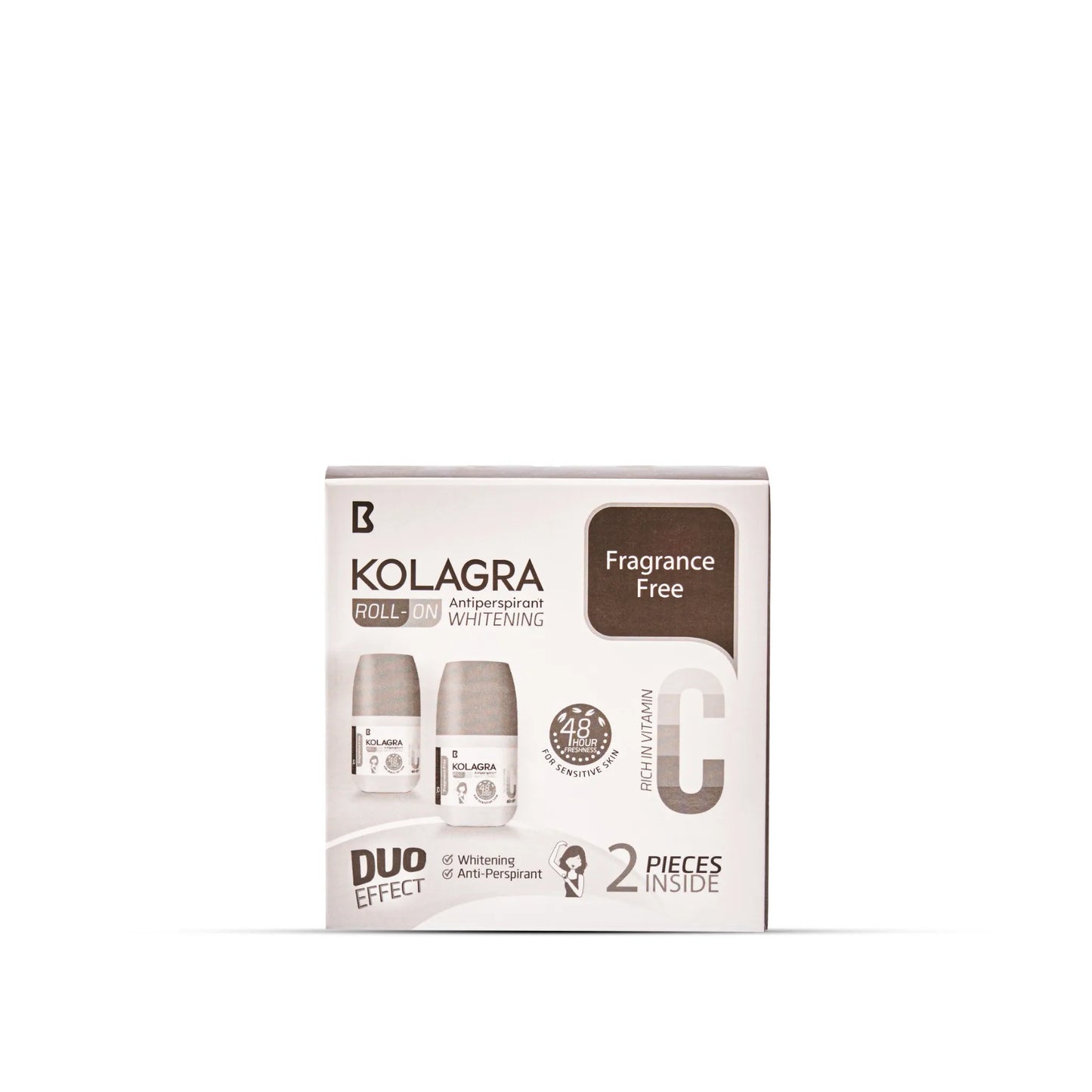 Kolagra whitening Roll on 2*1 promo pack 1+1 Fragrance Free - Buy from Deoora Egypt