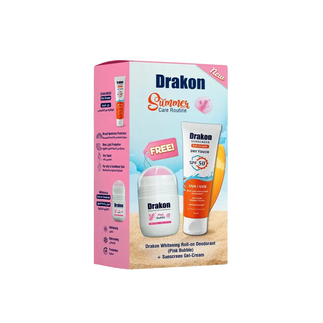 Sunscreen Gel Cream & Whitening Roll-On Deodorant - Pink Bubble - Buy from Deoora Egypt