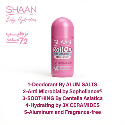 Shaan Hydrating Roll on Fragrance Free 60ml - Image 2 | Deoora