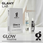 Glamy Lab skincare products including a box and bottles on a white background