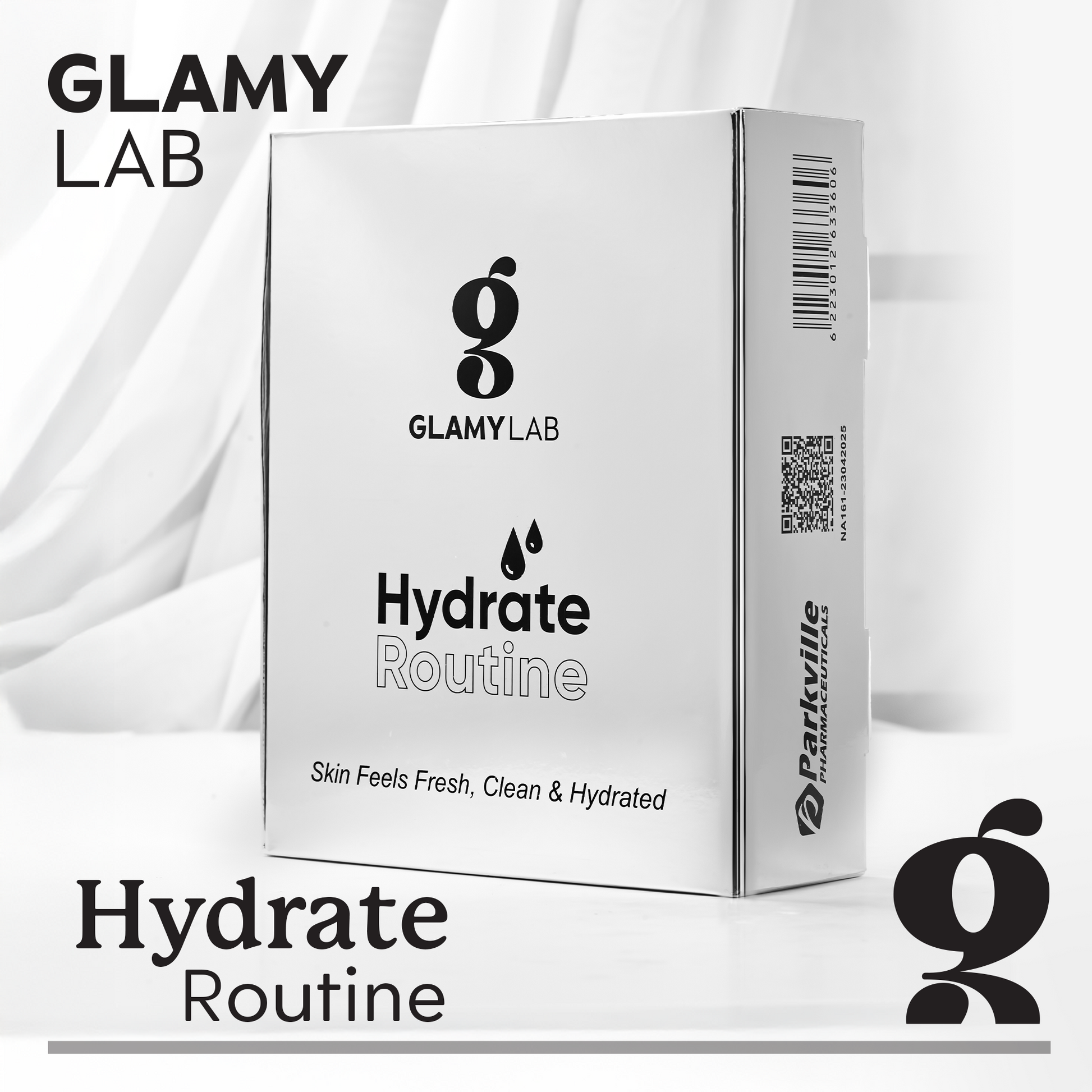 Glamy Lab Hydrate Routine packaging on a white background