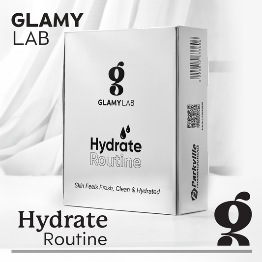 Glamy Lab Hydrate Routine packaging on a white background