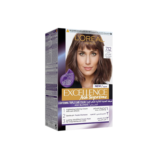 Excellence Ash Supreme Creme 7.12 Cool Pearl Blonde - Buy from Deoora Egypt