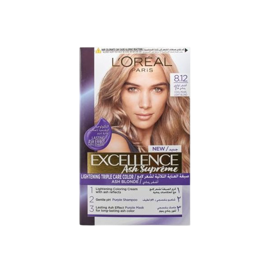 Excellence Ash Supreme 8.12 Cool Pearl Light Blonde - Buy from Deoora Egypt