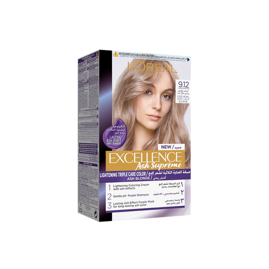 Excellence Ash Supreme Creme 9.12 Cool Pearl Very Light Blonde - Buy from Deoora Egypt