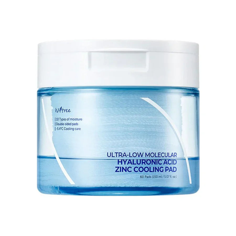 ISNTREE ULTRA LOW MOLECULAR HYALURONIC ACID ZINC COOLING PAD - Buy from Deoora Egypt