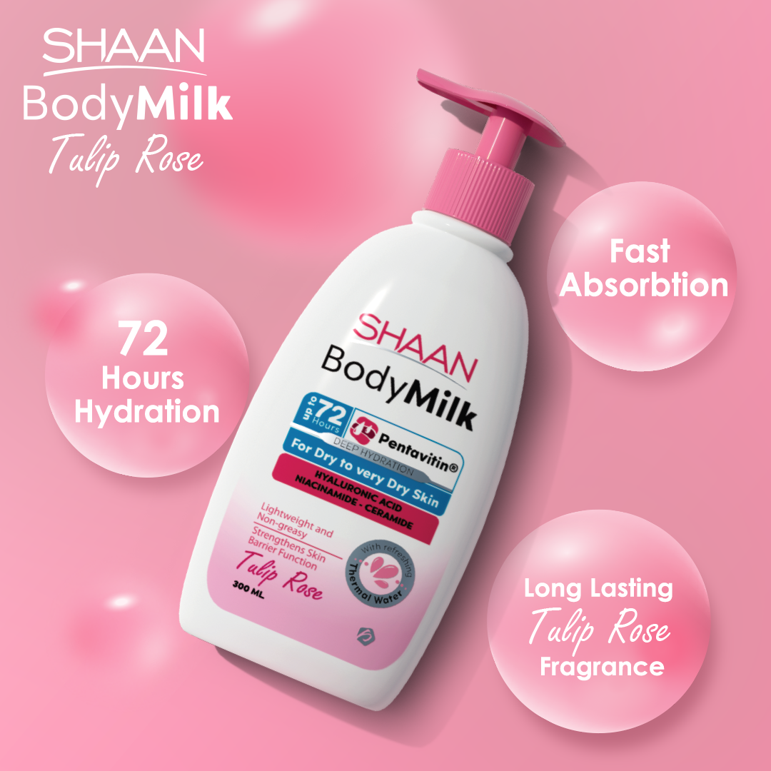 Shaan Tulip Rose Body Milk 300 ml - Image 3 | Deoora