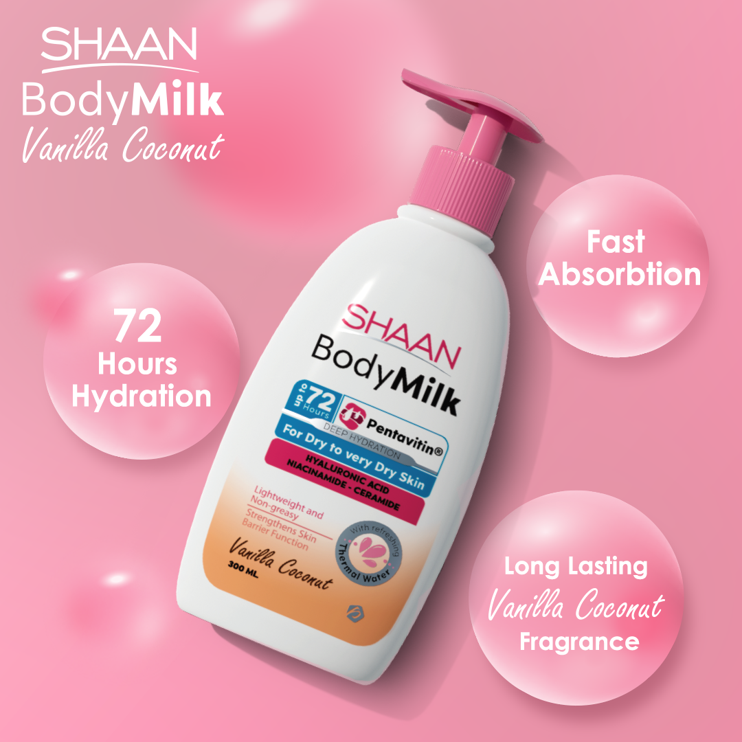 Shaan Body Milk Vanilla Coconut 300 ml - Image 3 | Deoora