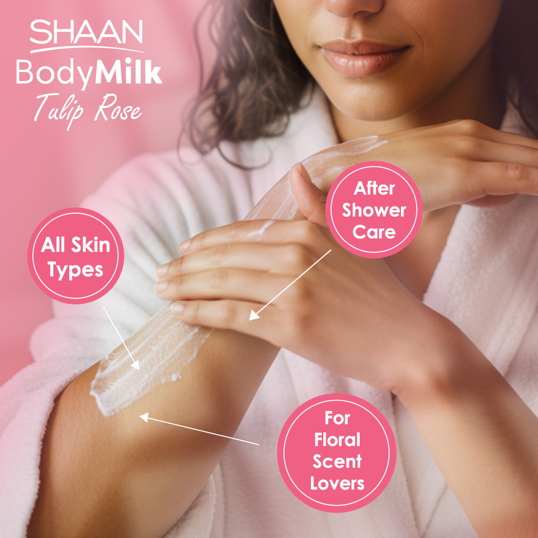 Shaan Tulip Rose Body Milk 300 ml - Image 2 | Deoora