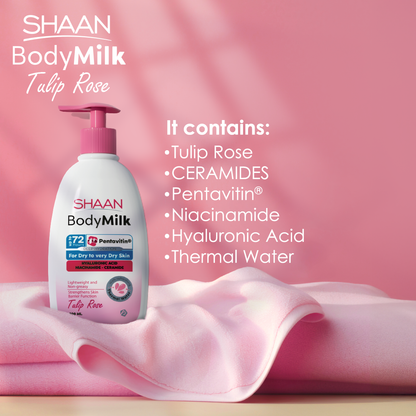 Shaan Tulip Rose Body Milk 300 ml - Image 4 | Deoora
