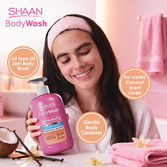 SHAAN Vanilla Coconut Hydrating Body Wash 480 Ml - Image 2 | Deoora