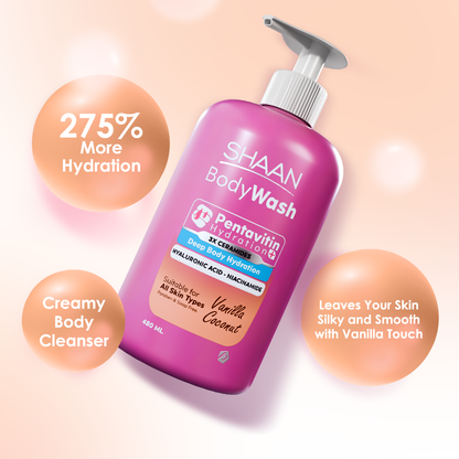 SHAAN Vanilla Coconut Hydrating Body Wash 480 Ml - Image 3 | Deoora