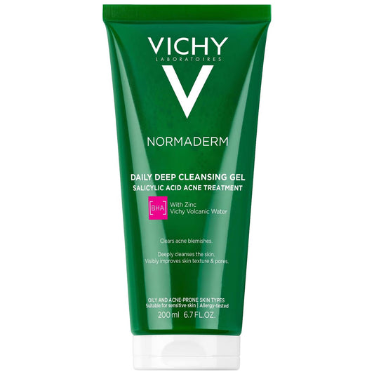 Vichy Normaderm Daily Deep Cleansing Gel Acne Wash with Salicylic Acid