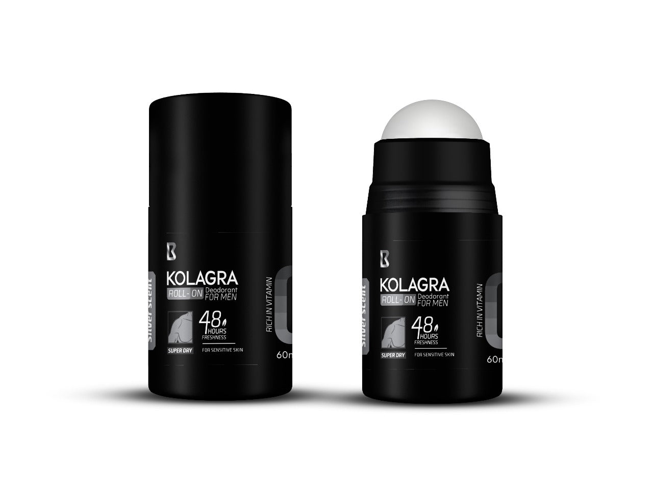 Kolagra Super Dry 48H Men's Roll-On Deodorant Silver Scent - Image 2 | Deoora