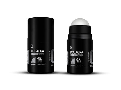 Kolagra Super Dry 48H Men's Roll-On Deodorant Silver Scent - Image 2 | Deoora