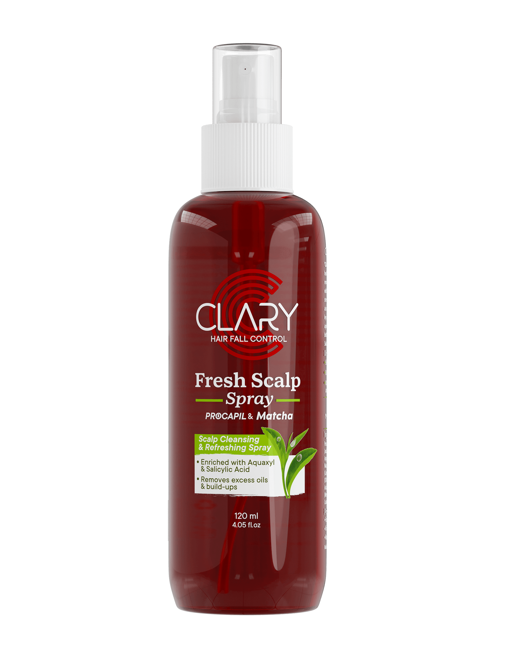 Clary Fresh Scalp Spray bottle on a white background