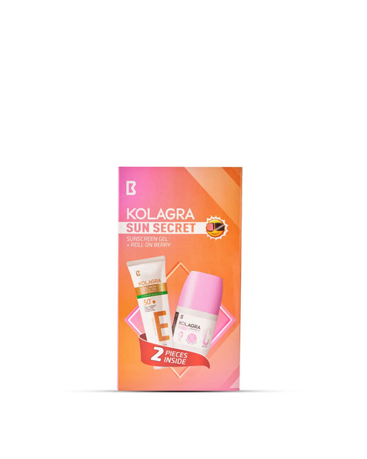 Kolagra Sun secret promo pack ( Roll-on Berry 3*1 + Sunscreen gel cream) - Buy from Deoora Egypt