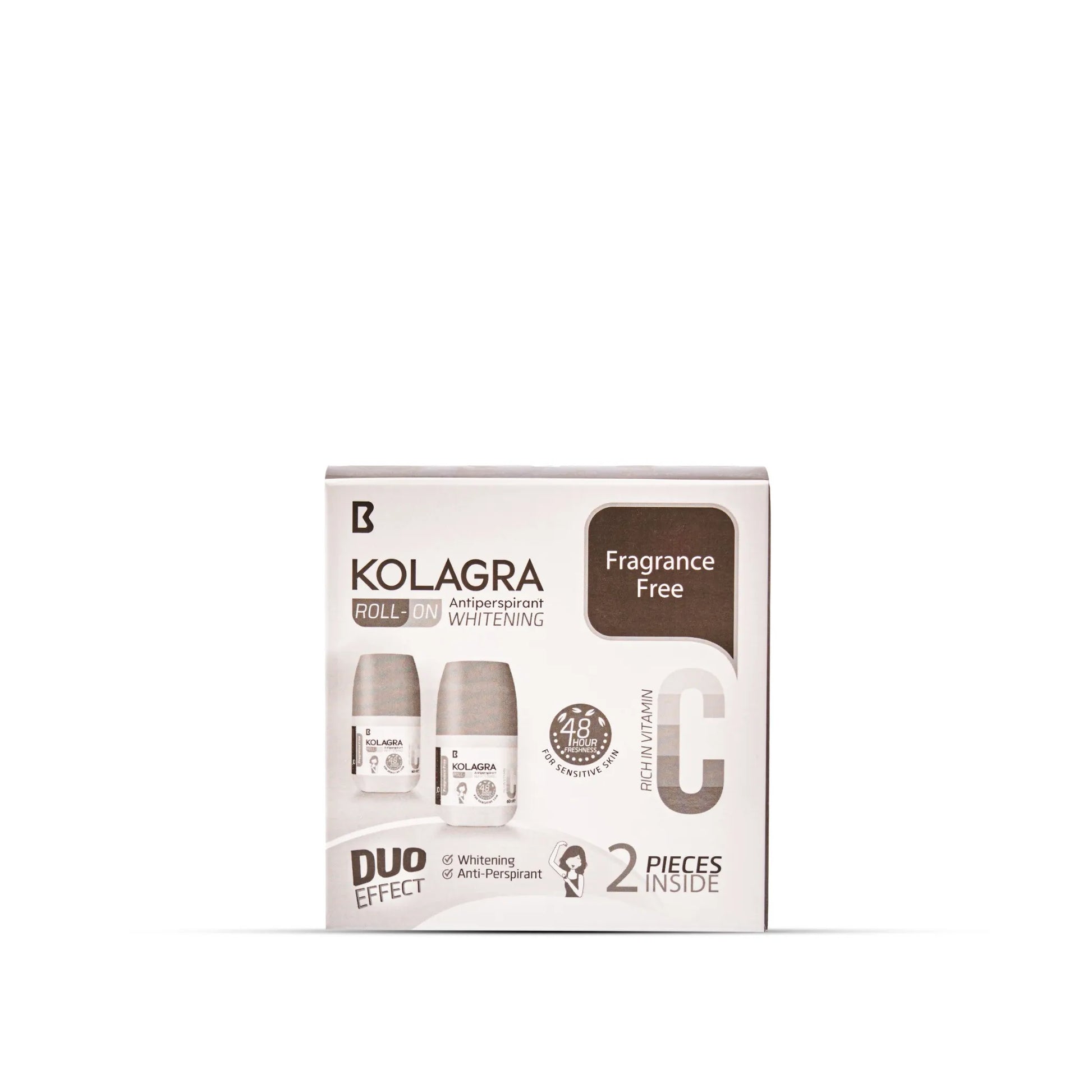 Kolagra whitening Roll on 2*1 promo pack 1+1 Fragrance Free - Buy from Deoora Egypt