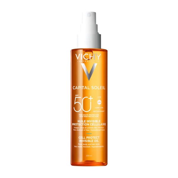 Vichy Capital Soleil SPF 50+Cell Protect Invisible Oil - 200ml - Buy from Deoora Egypt