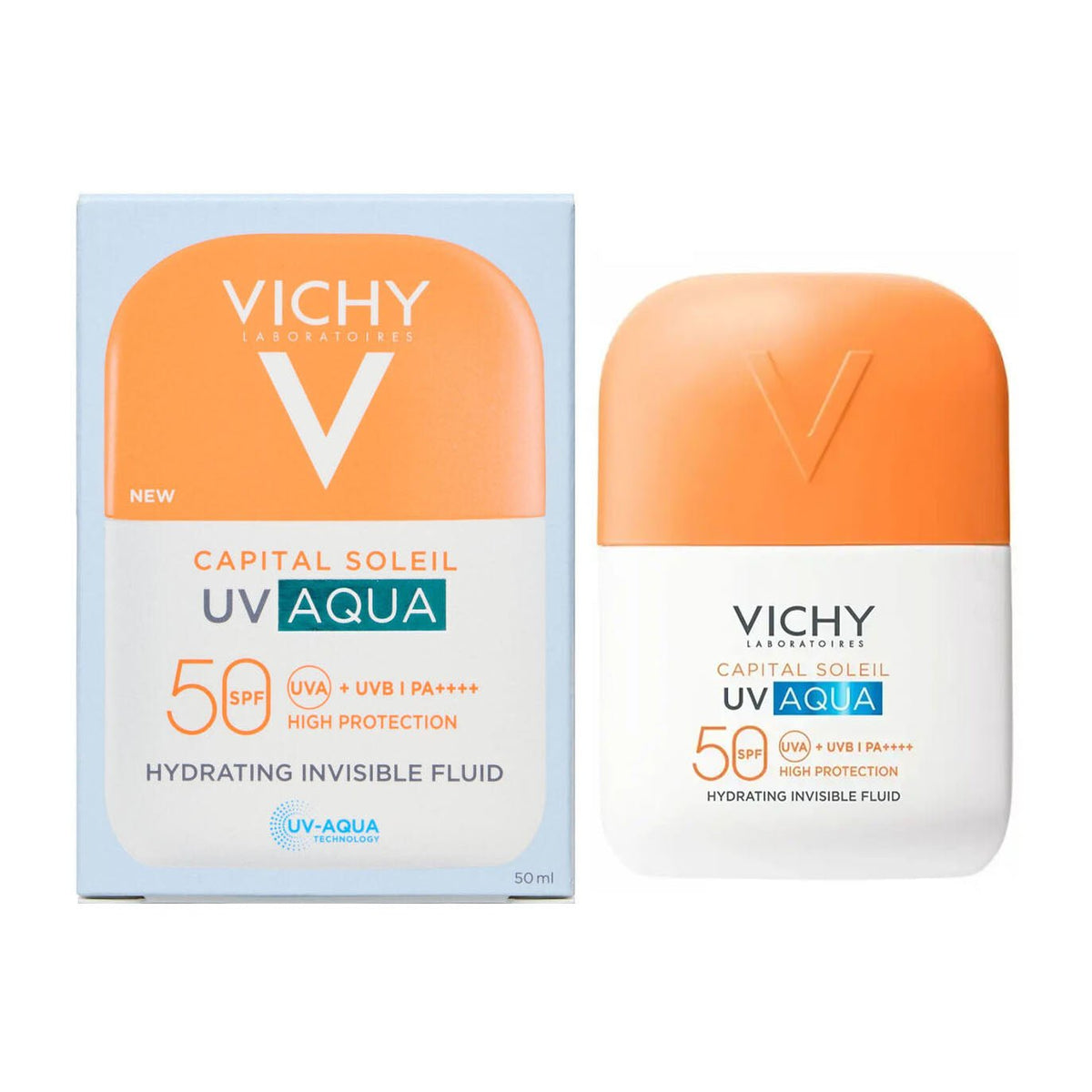 Vichy Capital Sun UV Aqua Invisible & Moisturizing Face Fluid SPF50 Sunscreen - 50ml - Image 2 | Deoora