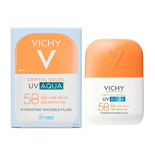 Vichy Capital Sun UV Aqua Invisible & Moisturizing Face Fluid SPF50 Sunscreen - 50ml - Image 2 | Deoora