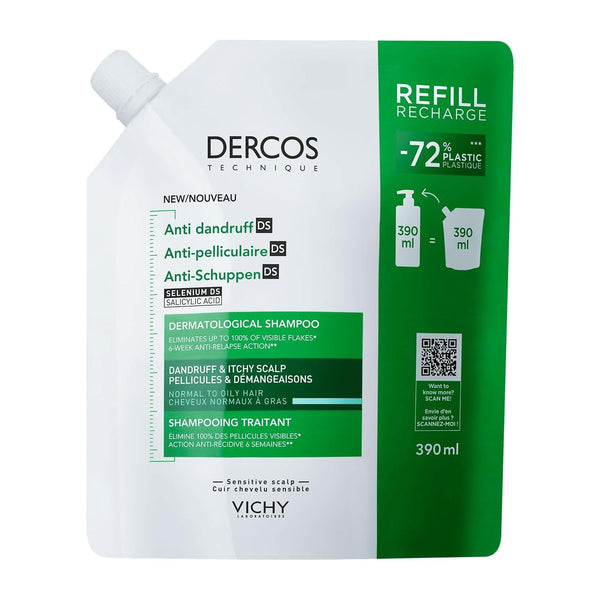 Vichy Dercos Anti Dandruff Refill Shampoo For Normal To Oily Hair- 390ml - Buy from Deoora Egypt
