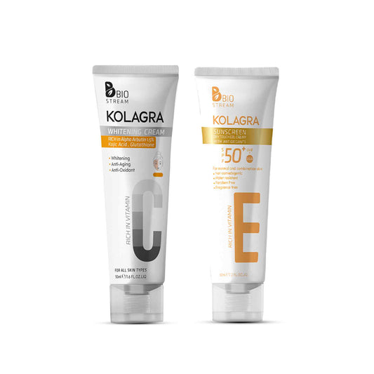 Kolagra offer sunscreen gel cream SPF50 +Whitening cream - Buy from Deoora Egypt